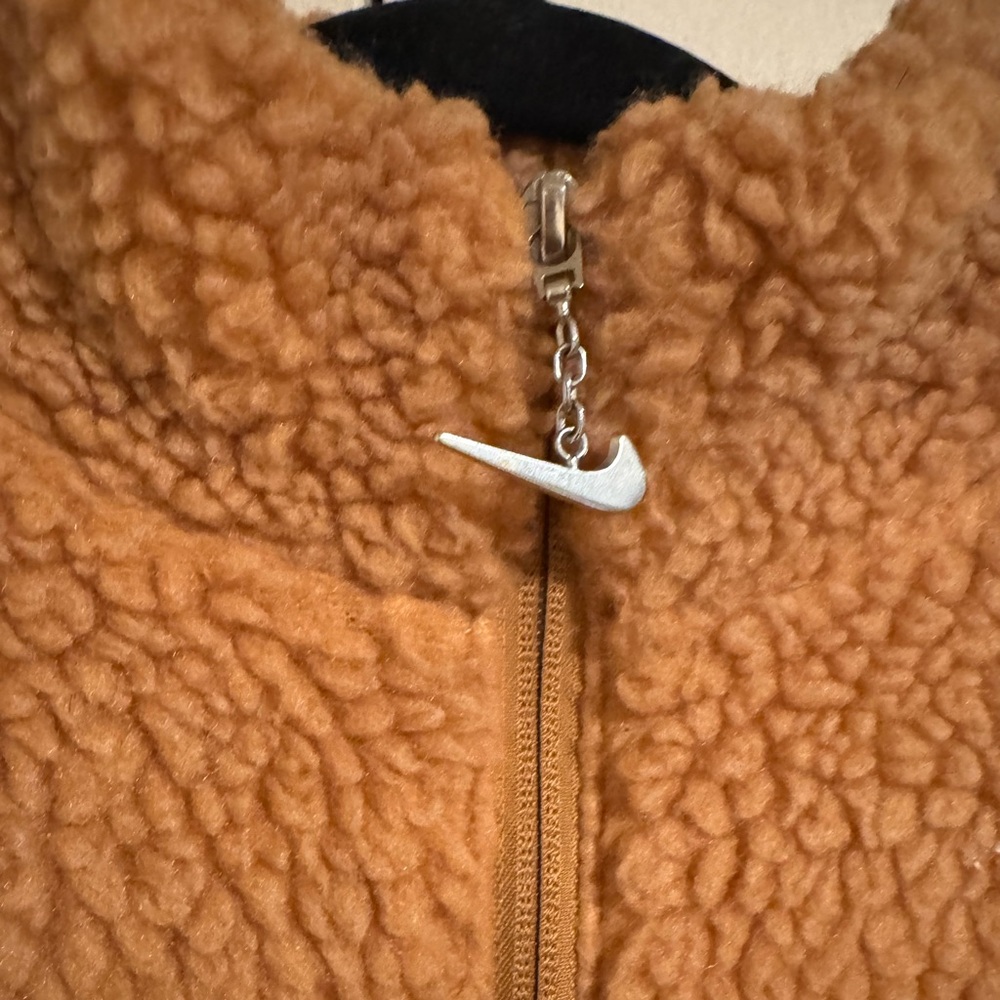Nike Tan Fleece Jacket with Magenta Interior